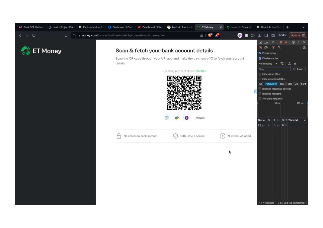 Reverse Penny Drop verification via UPI QR code