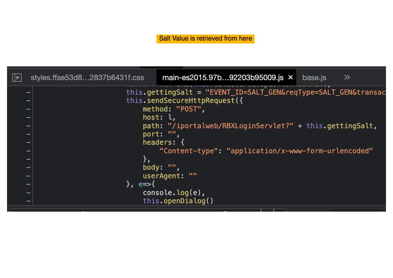 Salt value retrieval in sendSecureHttpRequest
